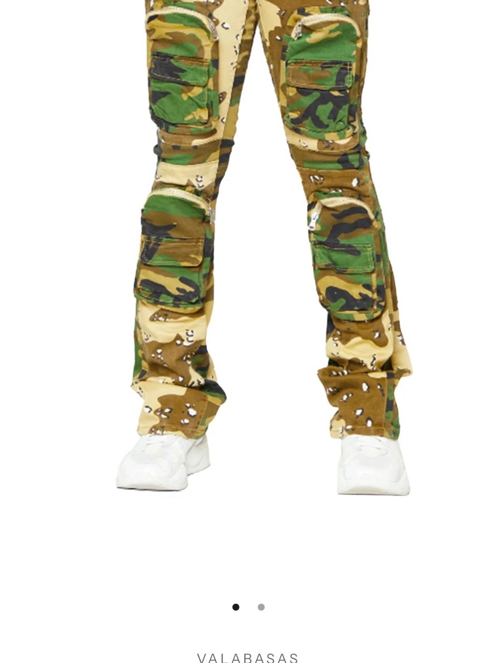 VALABASAS "DUAL SOLDIER" CAMO STACKED FLARE JEAN